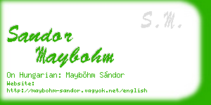 sandor maybohm business card
